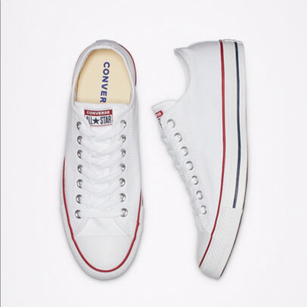White Low Top Converse—Slightly Worn